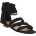Wide Width Women's The Eleni Sandal by Comfortview in Black (Size 8 1/2 W)