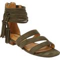 Extra Wide Width Women's The Eleni Sandal by Comfortview in Dark Olive (Size 8 1/2 WW)
