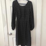 Anthropologie Dresses | Anthro Midi Polka Dot Dress W/ Cutout | Color: Black/White | Size: 4