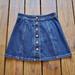 Madewell Skirts | Madewell 0 Mini Button Up Dark Blue Jean Skirt | Color: Blue | Size: 0