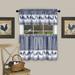 Wide Width Barnyard Window Curtain Tier Pair and Valance Set by Achim Home Décor in Navy (Size 58" W 36" L)