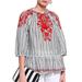 Kate Spade Tops | Kate Spade Broome Street Stripe Embroidered Top | Color: Red/White | Size: Xxs