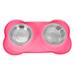 BirdRock Home Internet's Best Bone Dog Bowl Set Plastic (affordable option) in Pink | 3 H x 22 W x 13 D in | Wayfair 10467