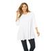 Plus Size Women's Stretch Knit Swing Tunic by Jessica London in White (Size 12) Long Loose 3/4 Sleeve Shirt