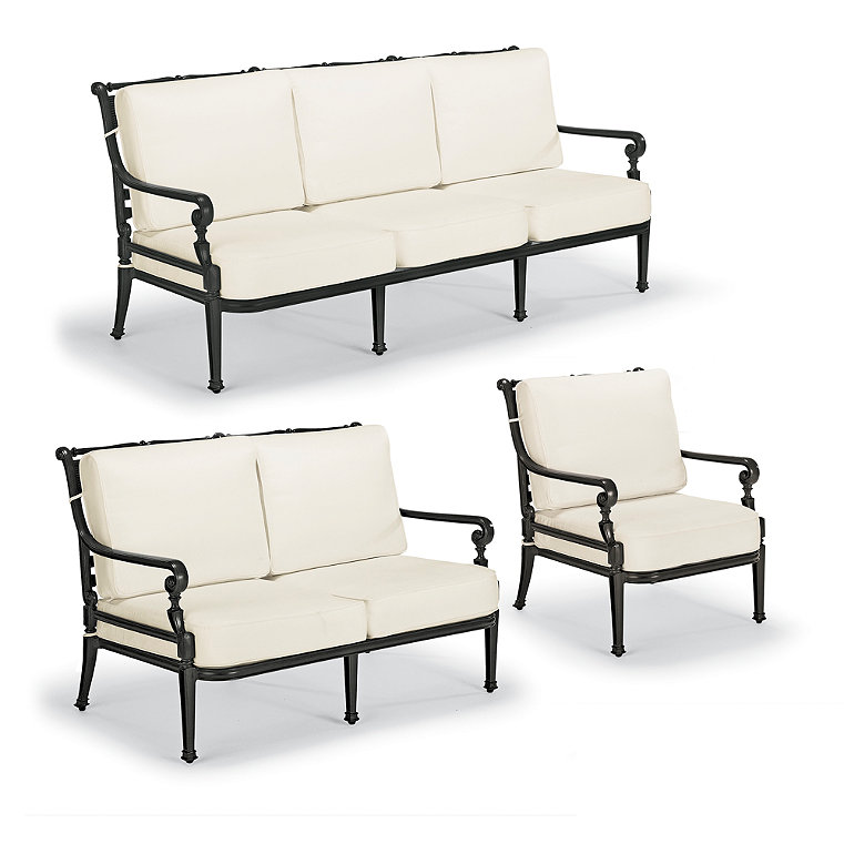 Carlisle Tailored Furniture Covers - Seating, Curved Sofa Set, Gray - Frontgate