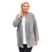 Plus Size Women's Microfleece Cardigan by Woman Within in Medium Heather Grey (Size 4X)