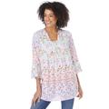 Plus Size Women's Bell-Sleeve V-Neck Tunic by Woman Within in White Garden Print (Size 18/20)