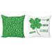 East Urban Home Irish Slogans & Sayings Shamrock Clover Leaves Luck Symbol Design 2 Piece Square Pillow Cover Set | 18 H x 18 W x 0.04 D in | Wayfair