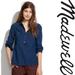 Madewell Tops | Madewell Pindot Polka Dot Chambray Popover | Color: Blue | Size: M