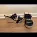 Nine West Shoes | New Nine West Black Wedge Sandal Sz 9.5 | Color: Black/Tan | Size: 9.5