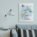 Breakwater Bay Nautical Map of Eastern Long Island Lighthouses by Melissa Hyatt LLC - Graphic Art on Canvas Metal in Blue | 40 H x 1.5 D in | Wayfair