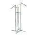 Rebrilliant 4-Way Garment Rack - (2) 16" Straight/(2) 18" Slant Arms, Square Tubing - Chrome Metal | 72 H x 32 W x 32 D in | Wayfair