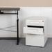 Ebern Designs Concho Ergonomic 3-Drawer Mobile Locking Filing Cabinet Storage Organizer Metal/Steel in White | 24 H x 16 W x 21 D in | Wayfair