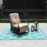 Red Barrel Studio® Recliner Patio Chair w/ Cushions Metal in Brown | 7.8 H x 22.6 W x 25.2 D in | Wayfair 76BAE1E8F6F24E25A4DE478E9C838F36