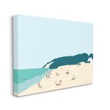 Highland Dunes Coastal Beach Landscape Summer Umbrella Sunbathers Canvas in White | 36 H x 48 W x 1.5 D in | Wayfair