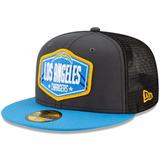 Men's New Era Graphite/Powder Blue Los Angeles Chargers 2021 NFL Draft On-Stage 59FIFTY Fitted Hat