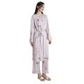 YAOMEI Women’s Pyjamas Set Satin, Three-piece Suit Silky Long Sleeves Nighties PJ Set Sleepwear Nightwear, Lingerie Robes Kimono Dressing Gown Top Nightgown with Bottoms Pants (Pink, l)