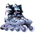 Inline Skates Roller Skates, Adjustable Skating Shoes with ABEC 7 Carbon Bearing for Adult Men Women,C,L(41~44)