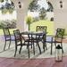 Lark Manor™ Alyah Square 4 - Person 37" Long Outdoor Dining Set Metal in Black | 37 W x 37 D in | Wayfair 732707F12086402F9F8E17B16A08282D