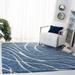 Blue/White 79 x 1.2 in Area Rug - Wade Logan® Ashal Abstract Shag Light Blue/Cream Area Rug Polypropylene | 79 W x 1.2 D in | Wayfair