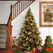Steelside™ Extra Full Green Tree Family Flocked/Frosted Christmas Tree & Pinecones, Metal in Green/White | 6.5' | Wayfair