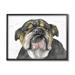 Winston Porter Chubby Bulldog Portrait Old Dog Charm Black Brown Canvas in Black/Brown | 24 H x 30 W x 1.5 D in | Wayfair