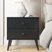 Mercury Row® Alyssa 2 - Drawer Nightstand Wood in Black | 25 H x 25 W x 16 D in | Wayfair D1DAB2DF4A464934AA4AF781794D48E8