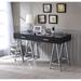 Orren Ellis Kaizyn 2 Drawer Writing Desk w/ Built-in Usb Port Wood/Metal in Gray/Black | 32 H x 54 W x 22 D in | Wayfair