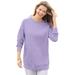 Plus Size Women's Fleece Sweatshirt by Woman Within in Soft Iris (Size 3X)