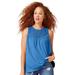 Plus Size Women's Crochet Lace Tank by ellos in Cornflower Blue (Size 14/16)