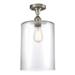 Willa Arlo™ Interiors Leilani 1-Light 9" Semi Flush Mount Glass in Gray | 16 H x 9 W x 9 D in | Wayfair 07CEB623CDBA4E24BA0257AE2C4E7D45