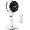 HOMCOM 9'' Air Circulator Fan 3 Speed 3 Mode, 70° Oscillation 90° Vertical Tilt, Height Adjustable, Remote Controller, for Living Room, Bedroom, Office, Black and White