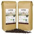 Coffee Masters Peruvian Coffee Beans 2x1kg - Organic Fairtrade Single Origin Arabica Coffee Beans Roasted in the UK - Ideal for Espresso Machines - Great Taste Award Winner