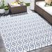 Henty 7'10" x 10'2" Traditional Cream/Dark Blue/Denim/Navy Outdoor Area Rug - Hauteloom