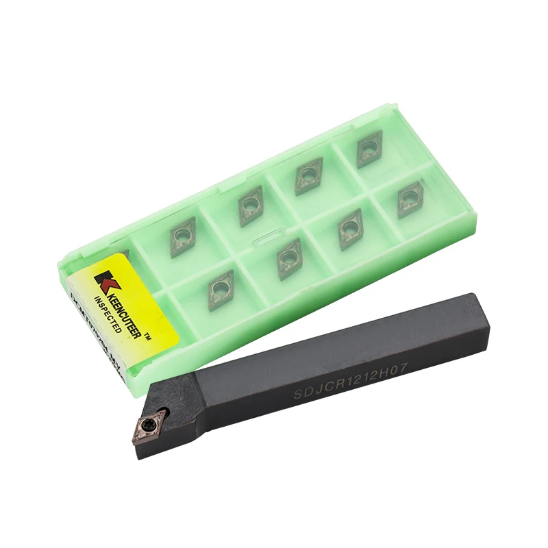 Porte-outil de tournage externe, SDJCR1212H07 SDJCR1616H07 SDJCR2020K07 Inserts en carbure, barre de tour ensemble d'outils de coupe 1 pièce outil de tour a metaux outillage outil de coupe