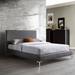 Orren Ellis Anghelache Tufted Low Profile Platform Bed Upholstered/Faux leather in Gray | 43 H x 64 W x 85 D in | Wayfair