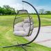 Dakota Fields Hannover Oasis Patio Hanging Chair Polyester/Metal in Black | 78.5 H x 41.5 W x 50 D in | Wayfair 1F24CAD7787140F3AE94F4432B0FB9A4