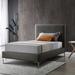 Orren Ellis Anghelache Tufted Low Profile Platform Bed Upholstered/Faux leather in Gray | 43 H x 42 W x 81 D in | Wayfair