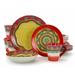 World Menagerie Salt Creek 16 Piece Dinnerware Set, Service for 4 Ceramic/Earthenware/Stoneware in Red/Yellow | Wayfair