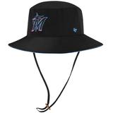 Men's '47 Black Miami Marlins Panama Pail Bucket Hat