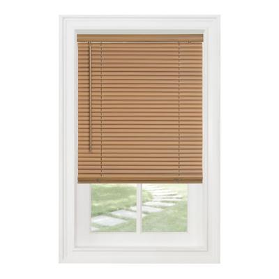 Wide Width Cordless GII Morningstar 1" Light Filtering Mini Blind Woodtone by Achim Home Décor in Wood (Size 27" W 72" L)