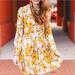 Free People Dresses | Free People Long Sleeve Floral Dress | Color: Orange/Yellow | Size: 2