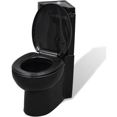 Toilette für Ecke Keramik Schwarz vidaXL - Schwarz