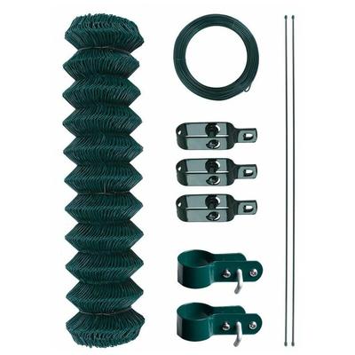 Maschendrahtzaun Gartenzaun Zaun-Set Drahtzaun Viereckgeflecht Maschendraht Grün 1,50 x 15 m Image
