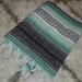 Urban Outfitters Bedding | Drug Rug Striped Fringe Boho Cotton Aztec Blanket Throw *As Is* | Color: Black/Green | Size: 68" X 44"