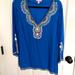 Lilly Pulitzer Tops | Beautifully Blue Embellished Lilly Pulitzer Blouse | Color: Blue | Size: L