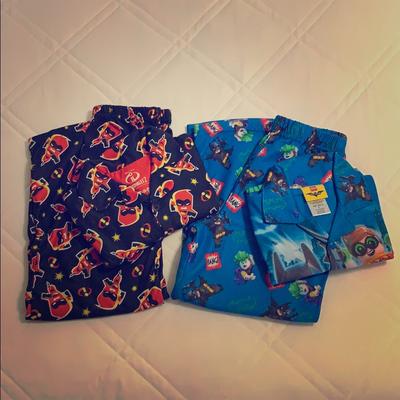 Disney Pajamas | 2 Sets Boys Pajamas The Incredibles & Lego Batman | Color: Black/Blue | Size: 8b
