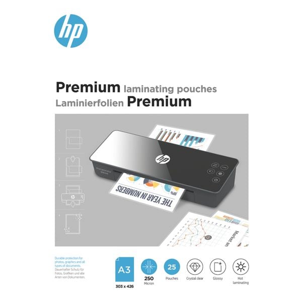 HP Laminierfolien »Premium« A3 25 Stück 250 mic transparent, 30.3x42.6 cm Image