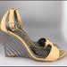 Coach Shoes | Coach Wedged Strappy Sandals Size 6.5 | Color: Tan | Size: 6.5