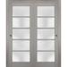 Closet Door - SARTODOORS Quadro Frosted Glass Sliding Closet Doors Wood in Brown | 80 H x 84 W x 1.6 D in | Wayfair QUADRO4002DBD-SSS-84
